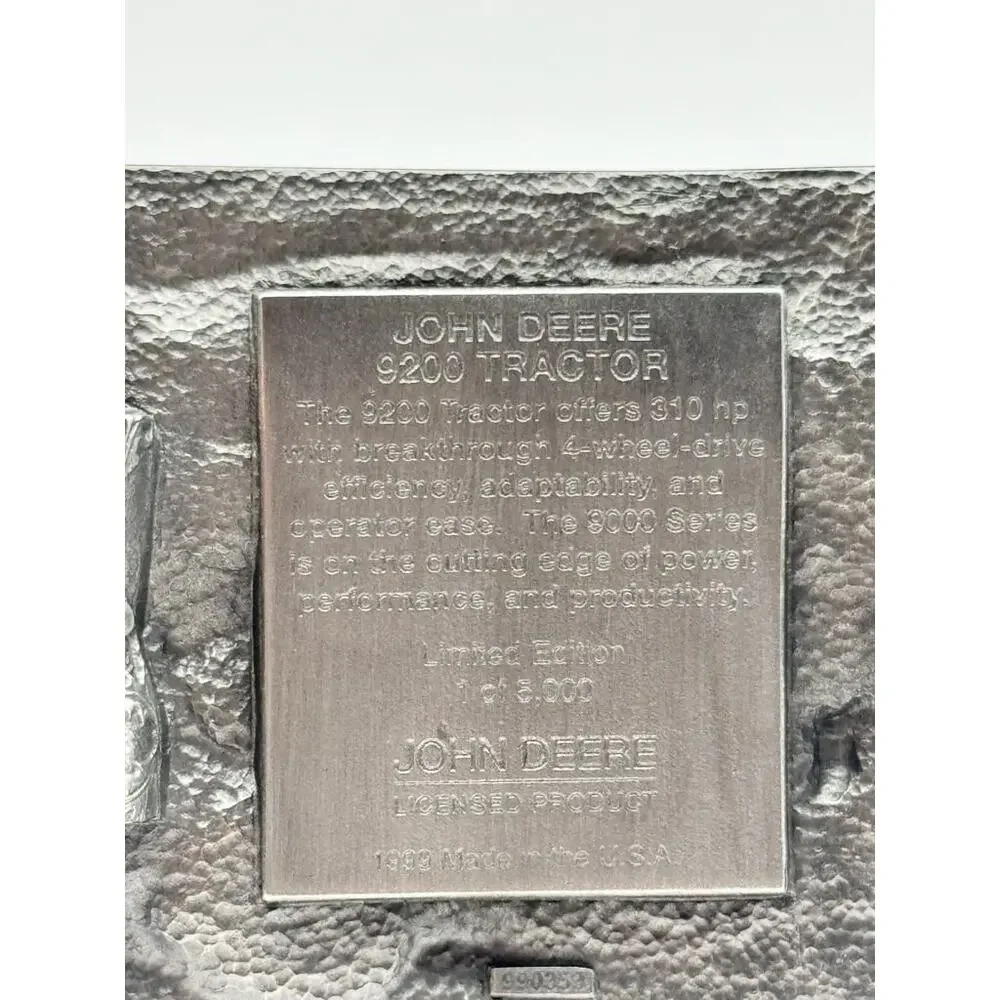 John Deere 9200 Tractor Belt Buckle Presentation Box Rectangular Western Cowboy